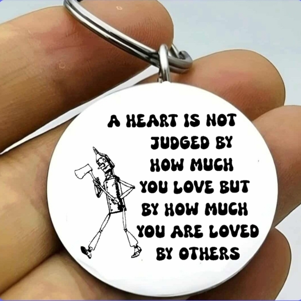 Wizwrd Of Oz Men Inspitstion Quote Stainless Steel Keychain Bag Charm